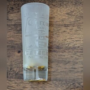 Corona Extra Tall Shot Glass Shooter Cancun Mexico 4"